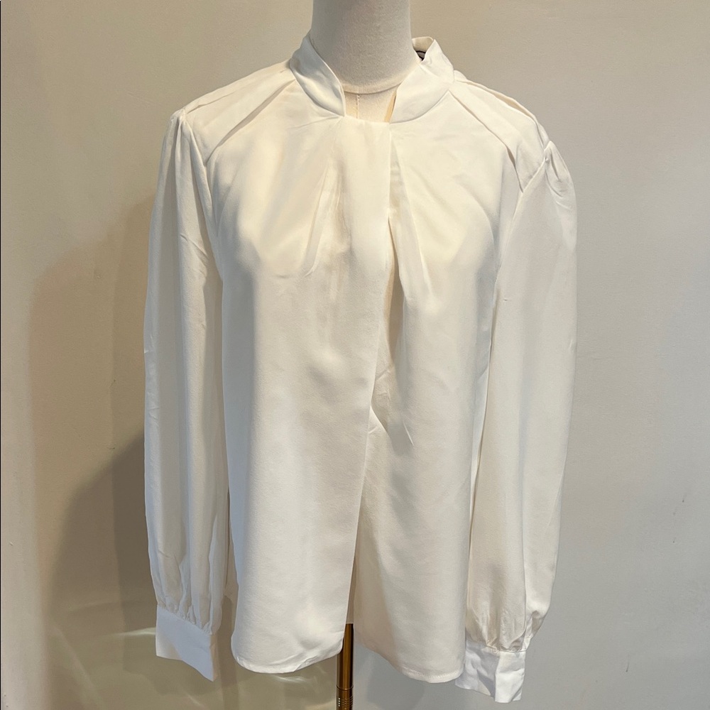 The Fold London White Silk Blouse